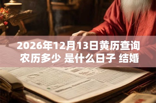 2026年12月13日黄历查询 农历多少 是什么日子 结婚吉时