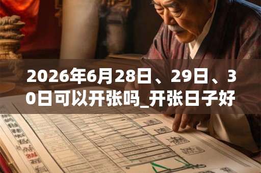 2026年6月28日、29日、30日可以开张吗_开张日子好吗