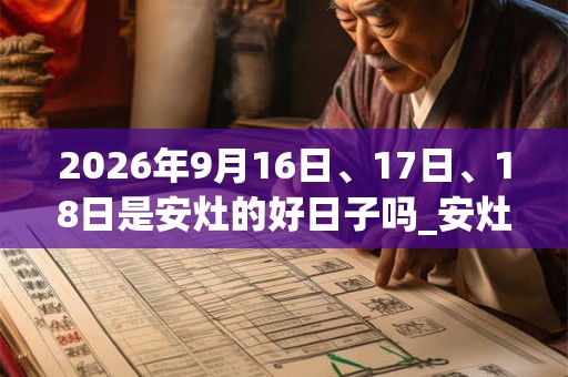 2026年9月16日、17日、18日是安灶的好日子吗_安灶可以吗