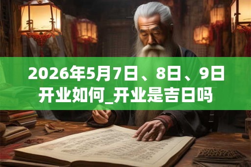 2026年5月7日、8日、9日开业如何_开业是吉日吗 2026年5月7日、8日、9日开业如何_开业是吉日吗