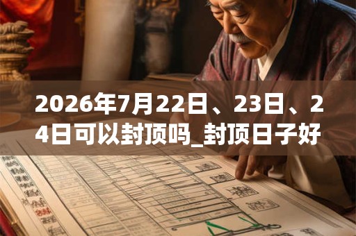 2026年7月22日、23日、24日可以封顶吗_封顶日子好吗