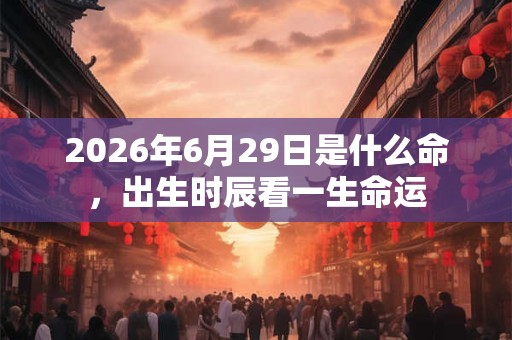 2026年6月29日是什么命，出生时辰看一生命运