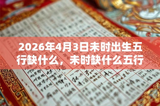 2026年4月3日未时出生五行缺什么，未时缺什么五行
