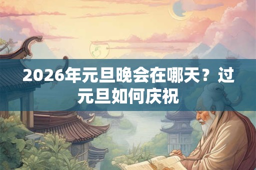 2026年元旦晚会在哪天？过元旦如何庆祝