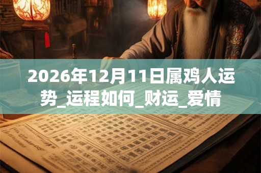 2026年12月11日属鸡人运势_运程如何_财运_爱情