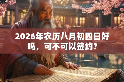 2026年农历八月初四日好吗,可不可以签约? 2026年农历八月初四日好吗,可不可以签约?