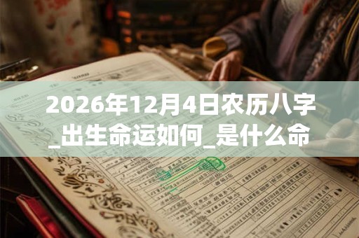 2026年12月4日农历八字_出生命运如何_是什么命