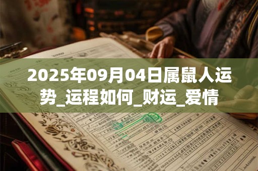 2025年09月04日属鼠人运势_运程如何_财运_爱情 2025年09月04日属鼠人运势_运程如何_财运_爱情