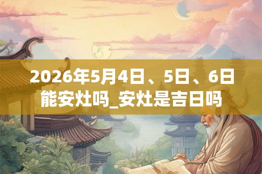 2026年5月4日、5日、6日能安灶吗_安灶是吉日吗