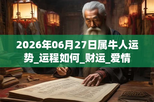 2026年06月27日属牛人运势_运程如何_财运_爱情