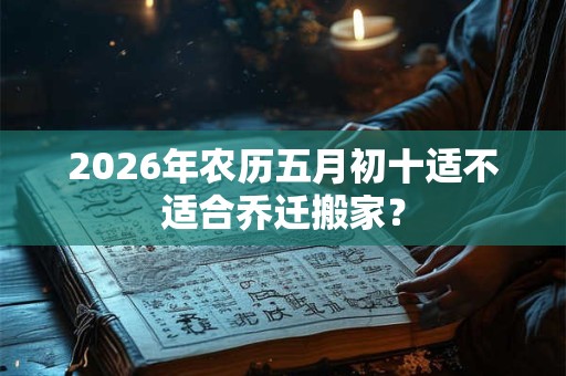 2026年农历五月初十适不适合乔迁搬家？