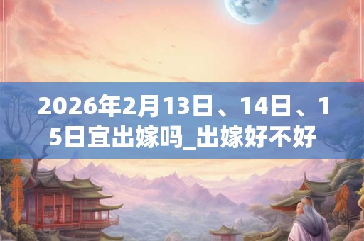 2026年2月13日、14日、15日宜出嫁吗_出嫁好不好