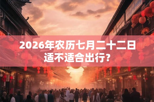 2026年农历七月二十二日适不适合出行？