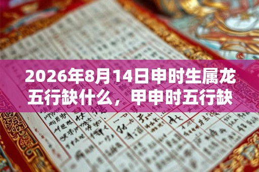 2026年8月14日申时生属龙五行缺什么,甲申时五行缺什么 2026年8月14日申时生属龙五行缺什么,甲申时五行缺什么