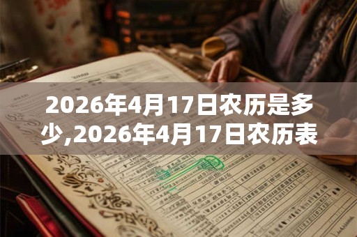 2026年4月17日农历是多少,2026年4月17日农历表