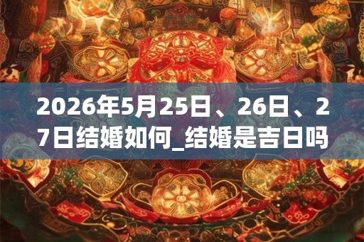 2026年5月25日、26日、27日结婚如何_结婚是吉日吗 2026年5月25日、26日、27日结婚如何_结婚是吉日吗