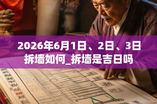2026年6月1日、2日、3日拆墙如何_拆墙是吉日吗