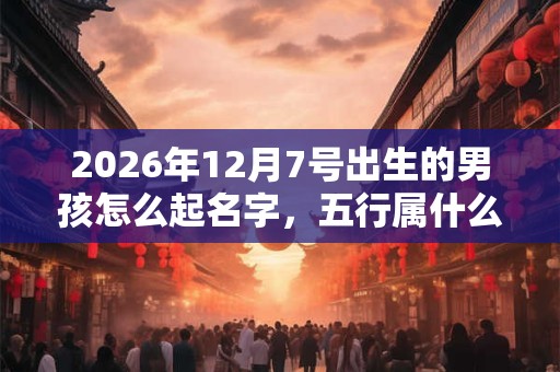2026年12月7号出生的男孩怎么起名字，五行属什么