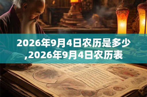 2026年9月4日农历是多少,2026年9月4日农历表 2026年9月4日农历是多少,2026年9月4日农历表