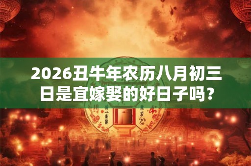 2026丑牛年农历八月初三日是宜嫁娶的好日子吗？