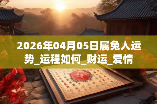 2026年04月05日属兔人运势_运程如何_财运_爱情 2026年04月05日属兔人运势_运程如何_财运_爱情
