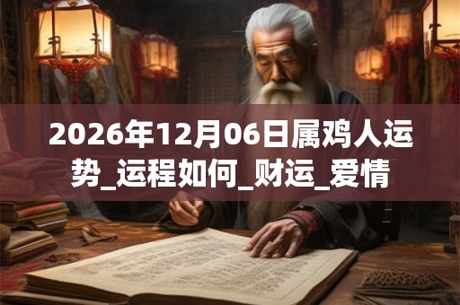 2026年12月06日属鸡人运势_运程如何_财运_爱情
