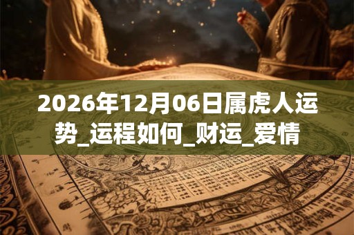 2026年12月06日属虎人运势_运程如何_财运_爱情 2026年12月06日属虎人运势_运程如何_财运_爱情