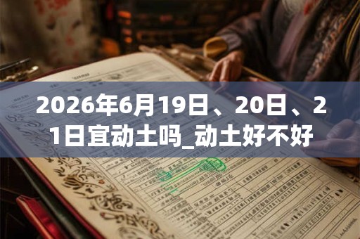 2026年6月19日、20日、21日宜动土吗_动土好不好 2026年6月19日、20日、21日宜动土吗_动土好不好