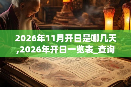 2026年11月开日是哪几天,2026年开日一览表_查询表