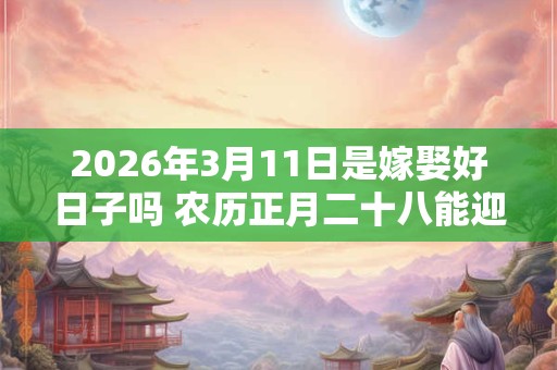 2026年3月11日是嫁娶好日子吗 农历正月二十八能迎亲吗