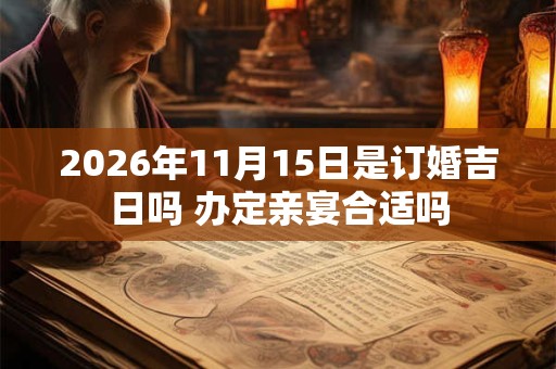 2026年11月15日是订婚吉日吗 办定亲宴合适吗 2026年11月15日是订婚吉日吗 办定亲宴合适吗