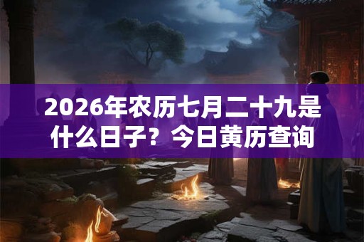 2026年农历七月二十九是什么日子？今日黄历查询