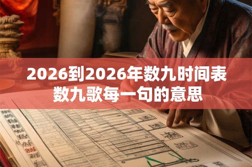 2026到2026年数九时间表 数九歌每一句的意思