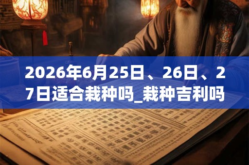 2026年6月25日、26日、27日适合栽种吗_栽种吉利吗 2026年6月25日、26日、27日适合栽种吗_栽种吉利吗