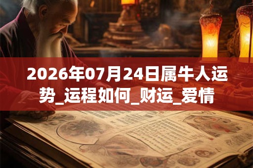 2026年07月24日属牛人运势_运程如何_财运_爱情
