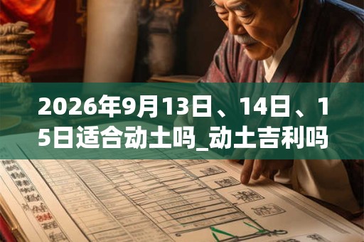 2026年9月13日、14日、15日适合动土吗_动土吉利吗 2026年9月13日、14日、15日适合动土吗_动土吉利吗