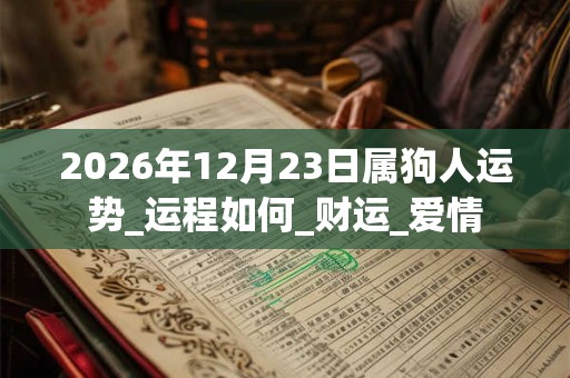 2026年12月23日属狗人运势_运程如何_财运_爱情