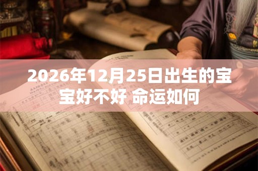 2026年12月25日出生的宝宝好不好 命运如何