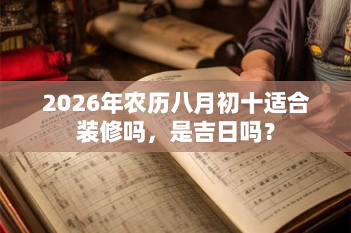 2026年农历八月初十适合装修吗，是吉日吗？