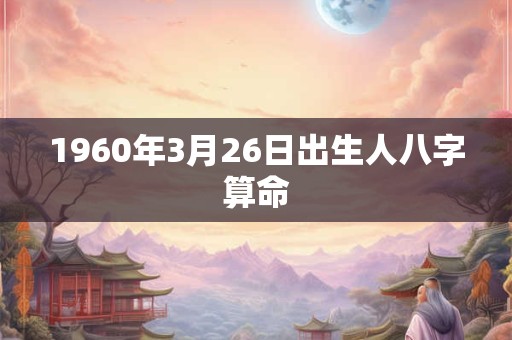 1960年3月26日出生人八字算命