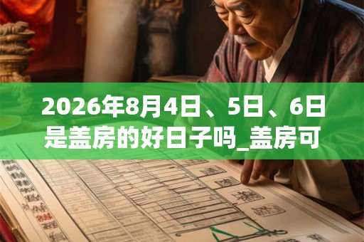 2026年8月4日、5日、6日是盖房的好日子吗_盖房可以吗 2026年8月4日、5日、6日是盖房的好日子吗_盖房可以吗