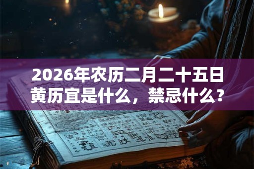 2026年农历二月二十五日黄历宜是什么，禁忌什么？