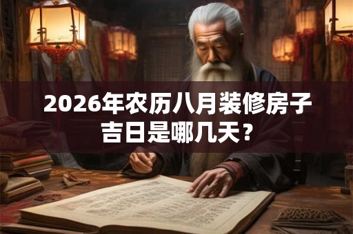 2026年农历八月装修房子吉日是哪几天? 2026年农历八月装修房子吉日是哪几天?