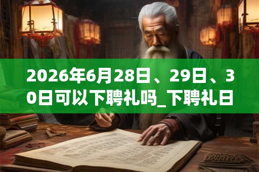 2026年6月28日、29日、30日可以下聘礼吗_下聘礼日子好吗