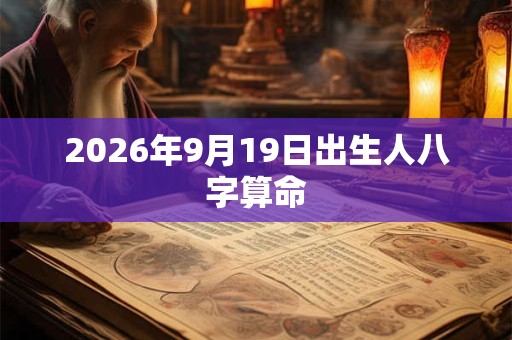 2026年9月19日出生人八字算命 2026年9月19日出生人八字算命