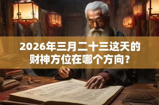 2026年三月二十三这天的财神方位在哪个方向? 2026年三月二十三这天的财神方位在哪个方向?