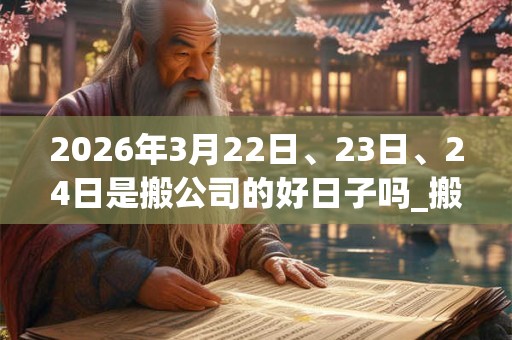 2026年3月22日、23日、24日是搬公司的好日子吗_搬公司可以吗