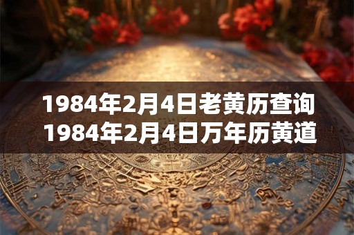 1984年2月4日老黄历查询 1984年2月4日万年历黄道吉日 1984年2月4日老黄历查询 1984年2月4日万年历黄道吉日