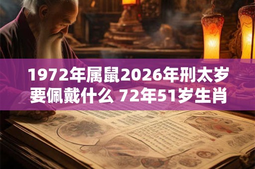 1972年属鼠2026年刑太岁要佩戴什么 72年51岁生肖鼠犯太岁怎么化解