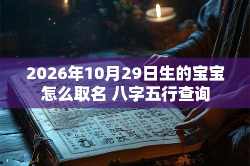 2026年10月29日生的宝宝怎么取名 八字五行查询 2026年10月29日生的宝宝怎么取名 八字五行查询